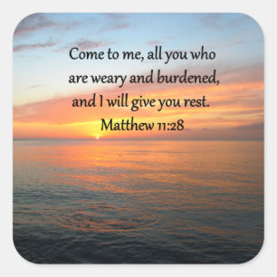 ADESIVO QUADRADO A UPLIFICAR A CORRESPONDÊNCIA 11:28 SCRIPTURE VERS