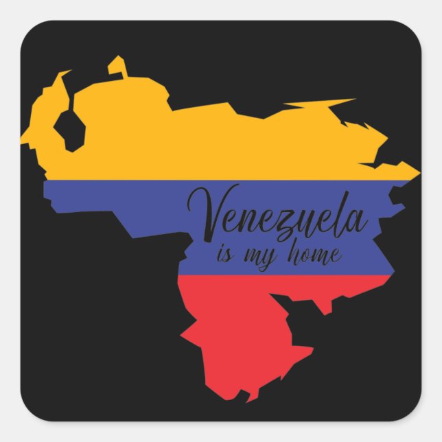 Adesivo Quadrado A Venezuela é o meu mapa de bandeira (Frente)