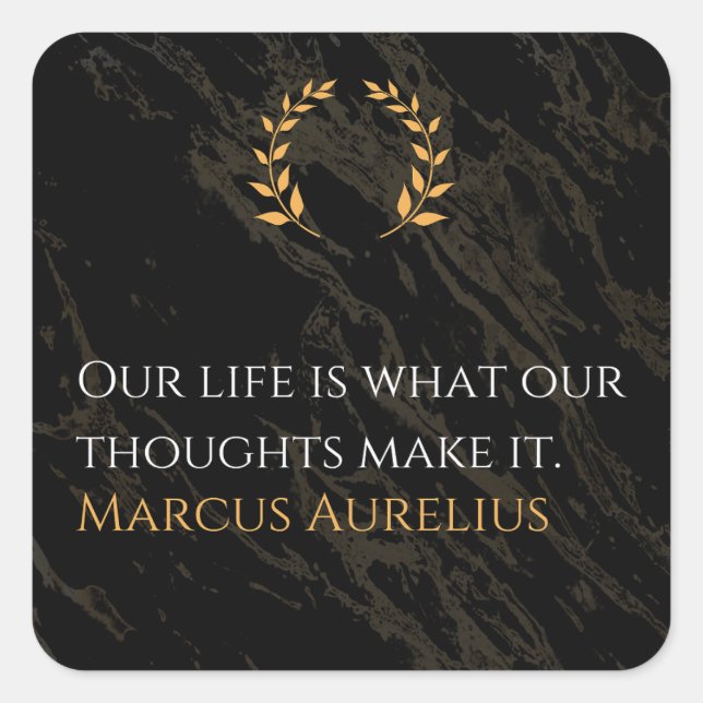 Adesivo Quadrado A Verdade de Marcus Aurelius: Moldando a Vida (Frente)