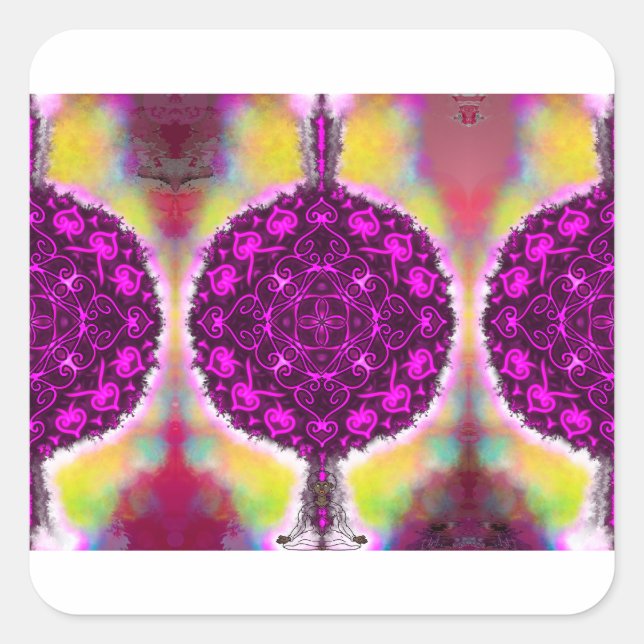 Adesivo Quadrado A vibração da luz (Frente)