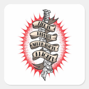 Adesivo Quadrado A vida do quiroprático é mais feliz quando você es