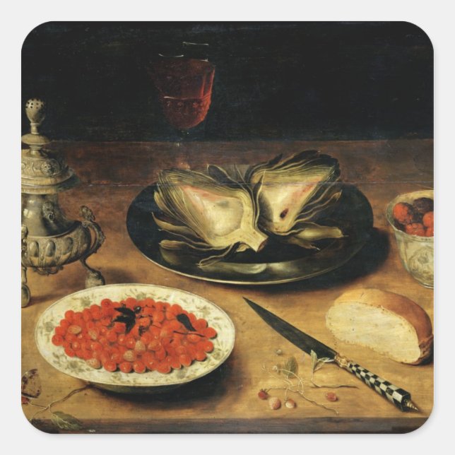 Adesivo Quadrado A vida estática com um artichoke (Frente)