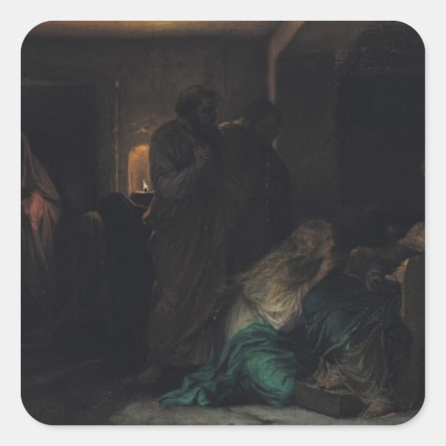 Adesivo Quadrado A Virgem Fainting, 1856 (Frente)