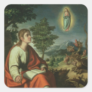 Adesivo Quadrado A visão de St John o evangelista em Patmos