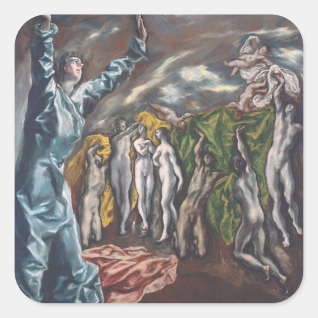 Adesivo Quadrado A visão do Santo John (Frente)