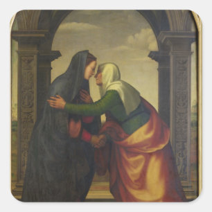 Adesivo Quadrado A Visitação de Ruas. Elizabeth à Virgem Maria
