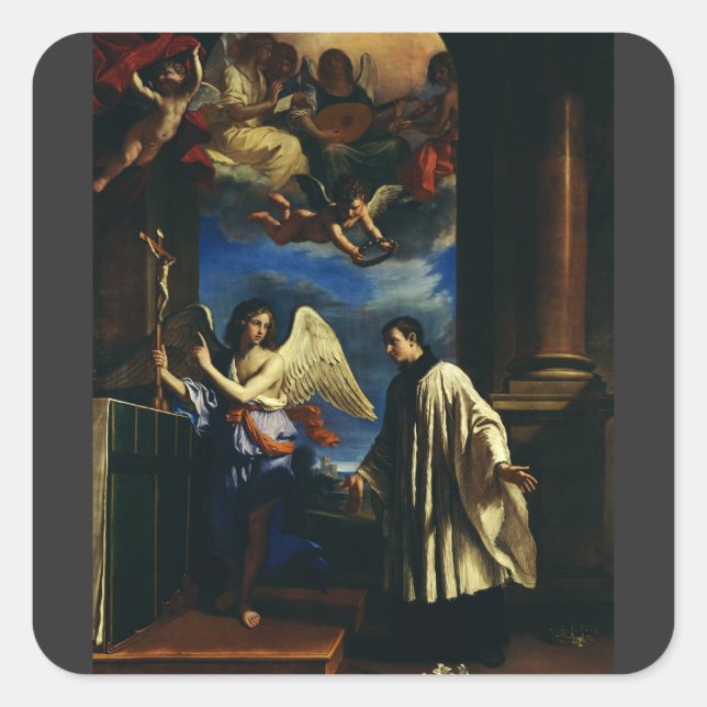 Adesivo Quadrado A vocação do Santo Aloysius Luigi Gonzaga (Frente)
