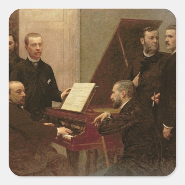 Adesivo Quadrado À volta do Piano, 1885 (Frente)
