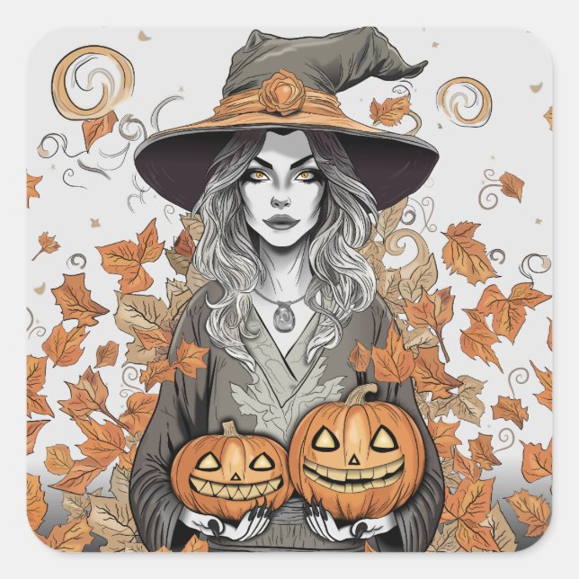 Adesivo Quadrado A witch's love (Frente)