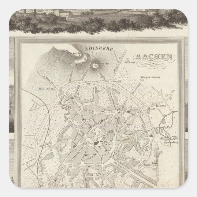Adesivo Quadrado Aachen, Alemanha (Frente)