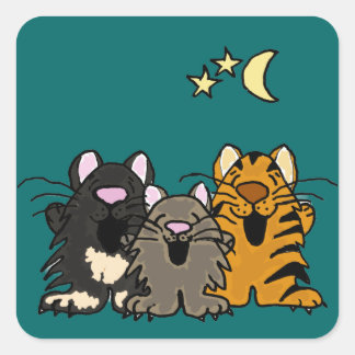 Adesivo Quadrado AB- Canto Engraçado Cats Stickers