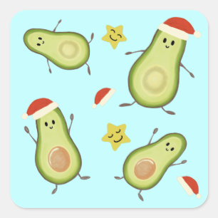 Adesivo Quadrado Abacates & Natal