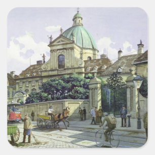 Adesivo Quadrado Abaixo do palácio do Belvedere em Viena