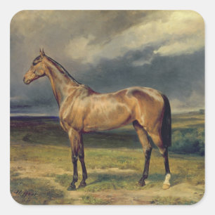 Adesivo Quadrado Abdul Medschid o cavalo árabe da castanha, 1855