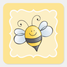 Adesivo Quadrado Abeira Cute Amarela e Preta