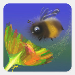 Adesivo Quadrado Abeja Fofa