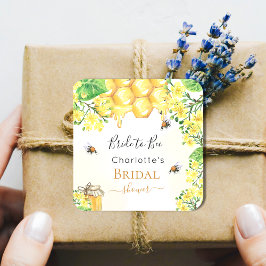 Adesivo Quadrado Abejas abejas miel flores amarillas Despedida de s