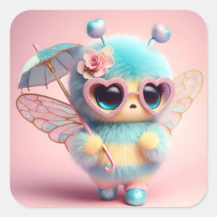 Adesivo Quadrado Abelha Bela