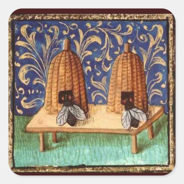 ADESIVO QUADRADO ABELHA DE MEL, PROFESSOR (Frente)