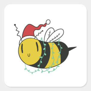 Adesivo Quadrado abelha de Natal