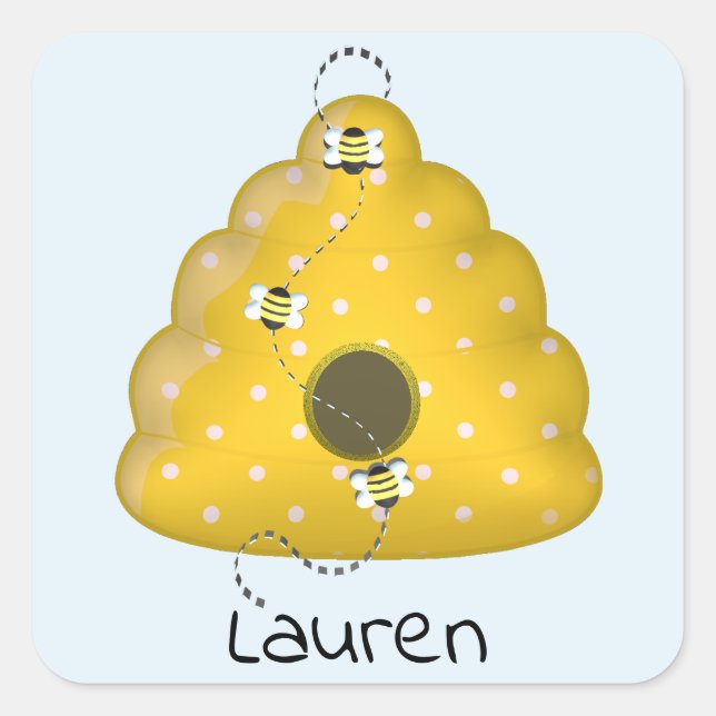 Adesivo Quadrado Abelha Legal com Colmeia de Abelhas (Frente)