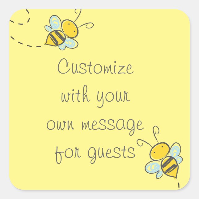 Adesivo Quadrado Abelha Mel (Frente)