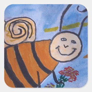 Adesivo Quadrado Abelha Mel Bonita