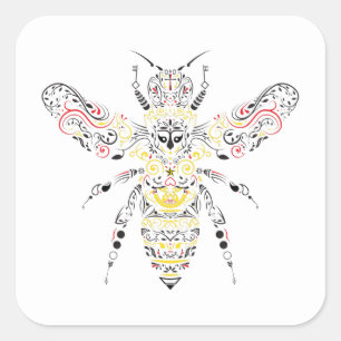 Adesivo Quadrado abelha rainha