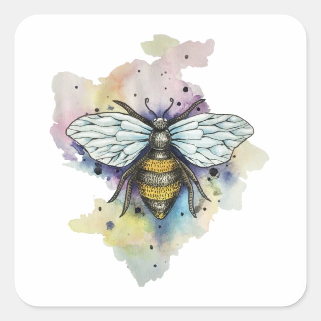 Adesivo Quadrado Abelhas Cuecas E Lava-Íris Clássicos (Frente)