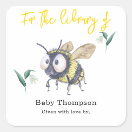 Adesivo Quadrado Abelhas de Aquarela - para a biblioteca de