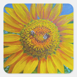 Adesivo Quadrado Abelhas de girassol