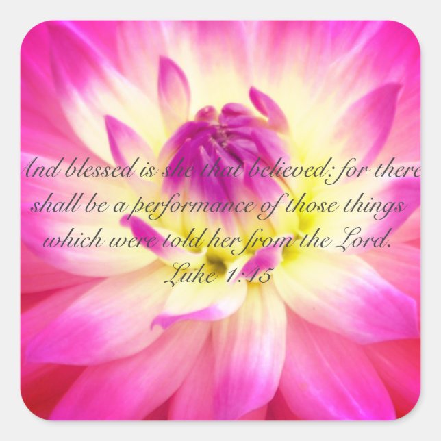 Adesivo Quadrado Abençoada É Ela Que Acredita (Frente)