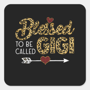 Adesivo Quadrado Abençoado Seja Chamado Gigi Leopart Red Xadrez