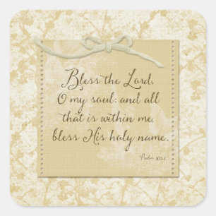 Adesivo Quadrado Abençoe o Senhor A Minha Alma