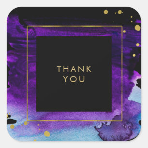 Adesivo Quadrado Abertura de Cores de Água Negrito com Destaques de