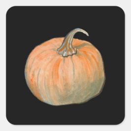 Adesivo Quadrado Abóbora De Aquarela