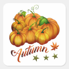 Adesivo Quadrado Abóboras de outono    