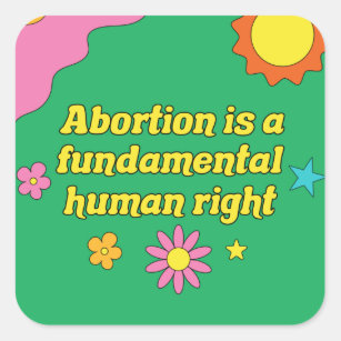 Adesivo Quadrado Aborto é uma Feminista de Direitos Humanos Fundame