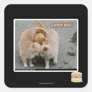 Adesivo Quadrado abraço de grupo