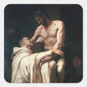 Adesivo Quadrado Abraço St Bernard do cristo