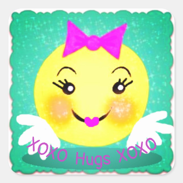 Adesivo Quadrado Abraços (Frente)