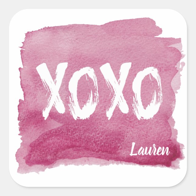 Adesivo Quadrado Abraços e beijos | Autocolante personalizado (Frente)