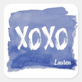 Adesivo Quadrado Abraços e beijos | Autocolante personalizado
