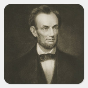 Adesivo Quadrado Abraham Lincoln, 16o presidente do Stat unido