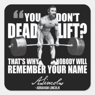 Adesivo Quadrado Abraham Lincoln Gym Humor - Elevador