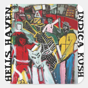 ADESIVO QUADRADO ABRIGO KUSH INDICA DOS INFERNOS