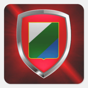 Adesivo Quadrado Abruzzo Mettalic Emblem