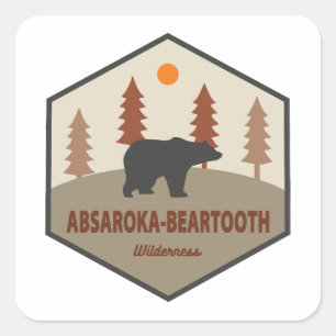Adesivo Quadrado Absaroka - Urso Selvagem dos Beartooth