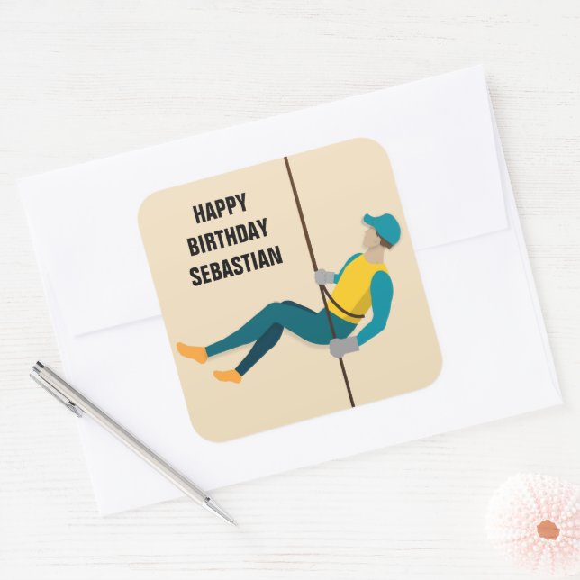 Adesivo Quadrado Abseiling (Envelope)