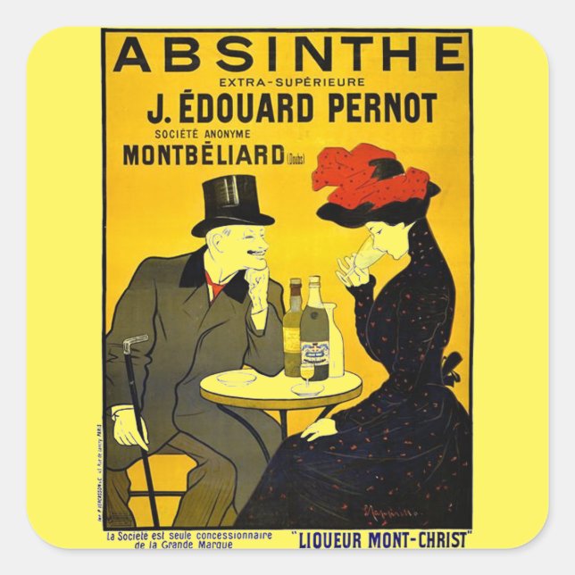 Adesivo Quadrado Absinthe Leonetto Cappiello Vintage Advertisement (Frente)